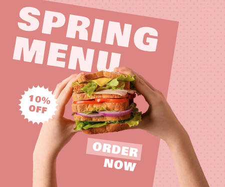 Designvorlage Spring Tasty Sandwich Offer für Medium Rectangle