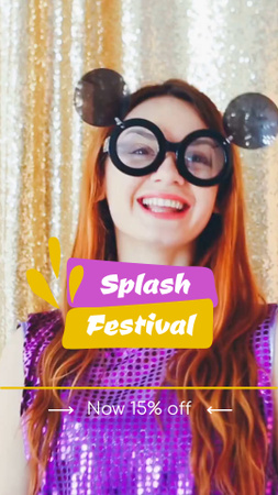 Splash Fesztivál konfettivel kedvezményes áron TikTok Video tervezősablon