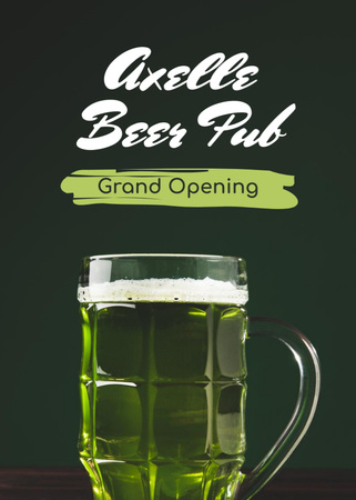 Oferta de Inauguração do Pub com Cerveja na Caneca Flayer Modelo de Design