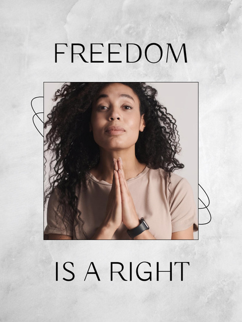 Protest against Racism with Beautiful African American Woman Poster US – шаблон для дизайну
