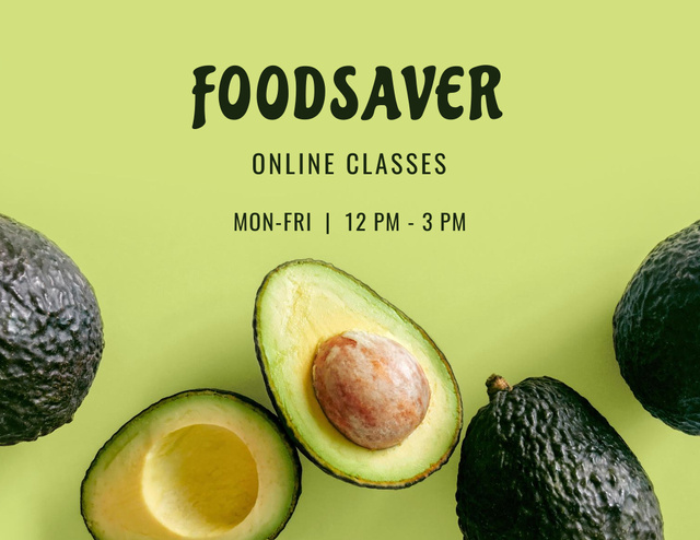Amazing Nutrition Classes Promotion With Green Avocado Flyer 8.5x11in Horizontal tervezősablon