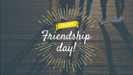Friendship Day Greeting Young People Together Title Modelo de Design