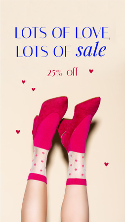 Cute Valentine's Day Holiday Sale Instagram Story Design Template