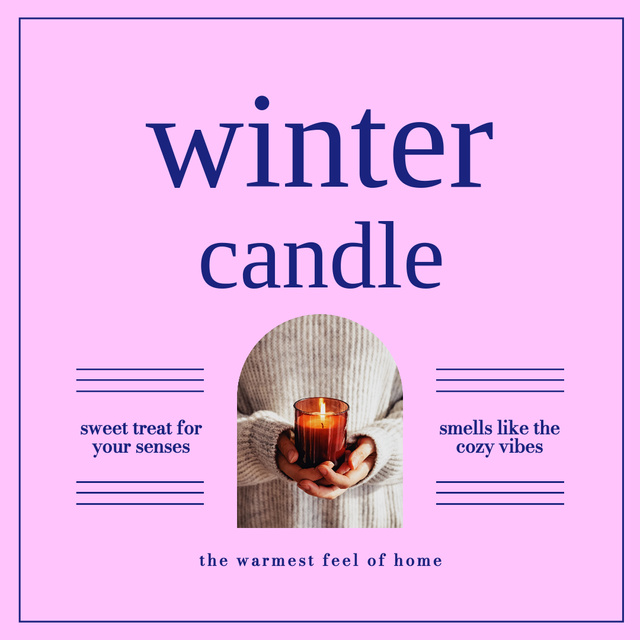 Winter Inspiration with Girl holding Candle Instagram AD Design Template