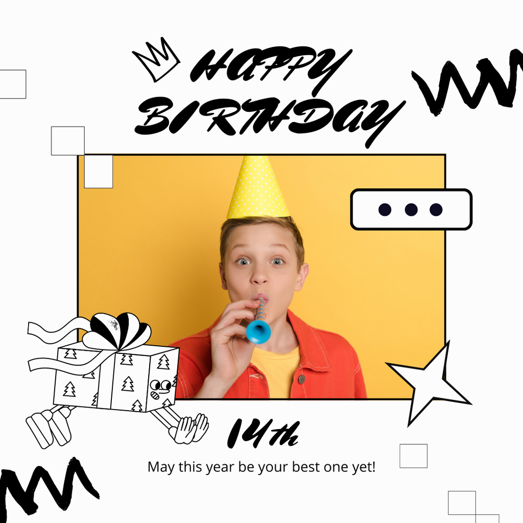 Happy Birthday to a Teenage Boy Instagram – шаблон для дизайна