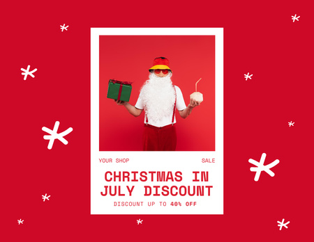 Christmas in July with Discount Flyer 8.5x11in Horizontal Design Template
