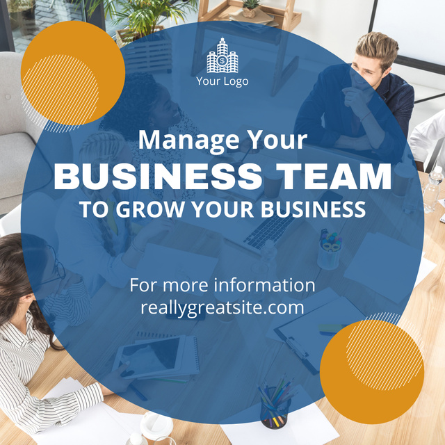 Business Team Management LinkedIn post Šablona návrhu