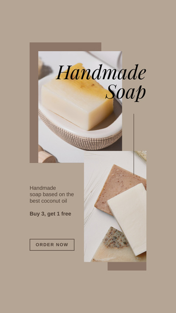 Collage with Original Handmade Soap Instagram Story – шаблон для дизайну