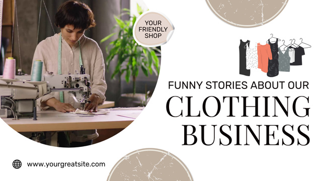 Telling Funny Stories About Clothing Business As Owner Full HD videoデザインテンプレート