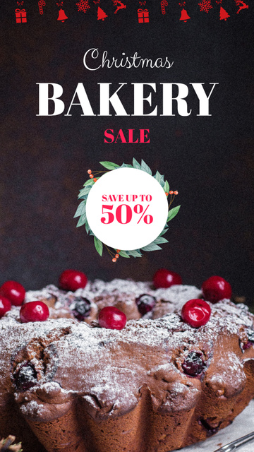 Sale of Festive Christmas Bakery Instagram Video Story Modelo de Design