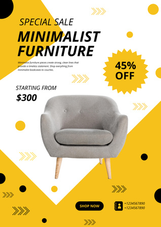 Ontwerpsjabloon van Poster van Furniture Sale with Modern Sofa