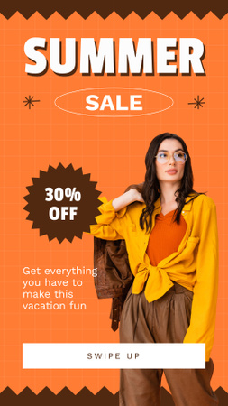 Platilla de diseño Summer Fashion Wear and Accessories Ad on Orange Instagram Story