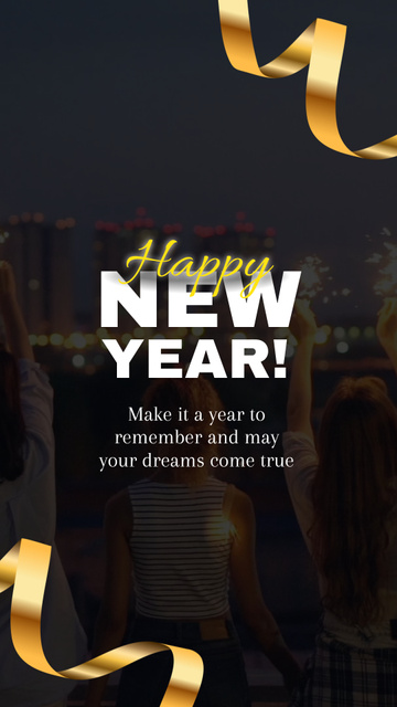 Lovely New Year Congrats In City With Sparklers TikTok Video Design Template