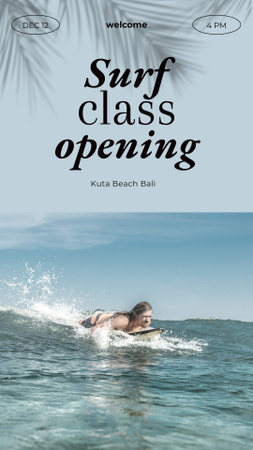 Ontwerpsjabloon van Instagram Story van Surf Classes Opening Ad
