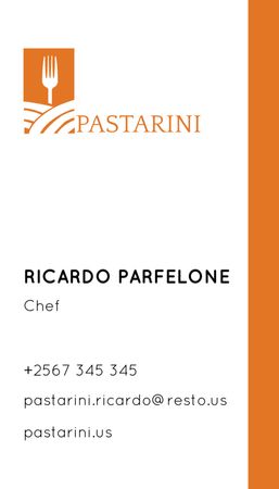 Ontwerpsjabloon van Business Card US Vertical van Chef Service Offer