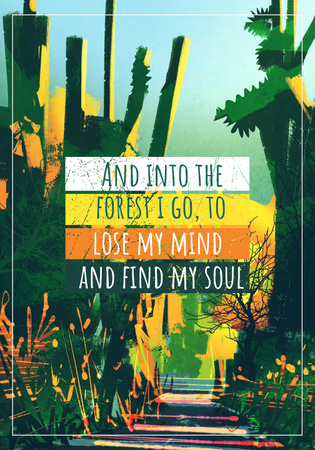 Plantilla de diseño de Motivational quote with Tropical Forest Poster 28x40in 