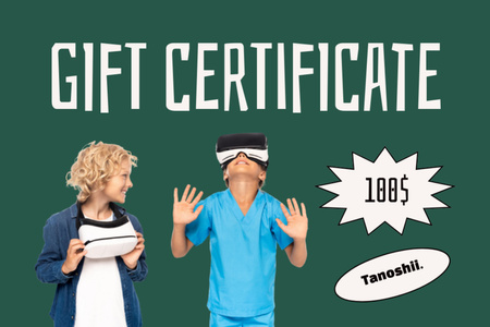 Platilla de diseño VR Gear Offer Gift Certificate