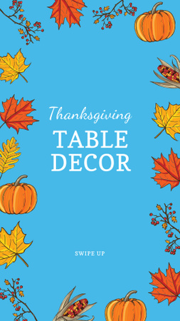 Ontwerpsjabloon van Instagram Story van thanksgiving tafel decoratie aanbod