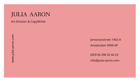 Art Director and Copywriter Introductory Card Business card Design Template