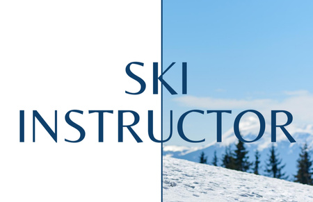 Szablon projektu Oferta instruktora narciarstwa Business Card 85x55mm