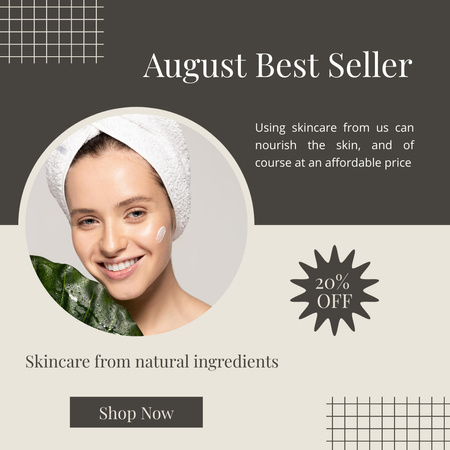 Modèle de visuel Skincare Ad with Woman Applying Cream on Face - Instagram
