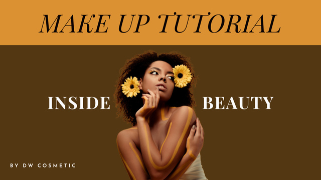 Makeup Tutorial With African Woman Youtube Thumbnail – шаблон для дизайну