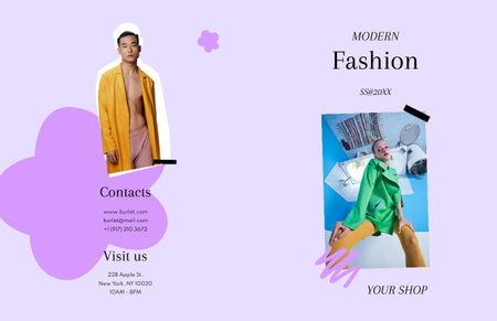 Young People in Stylish Clothes Brochure 11x17in Bi-fold Design Template