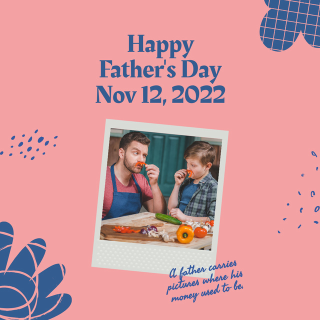 Template di design Dad Plays with Son for Father's Day Pink Instagram
