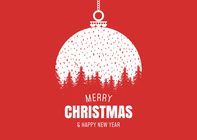 Platilla de diseño Sincere Christmas and New Year Cheers with Forest Silhouette Postcard