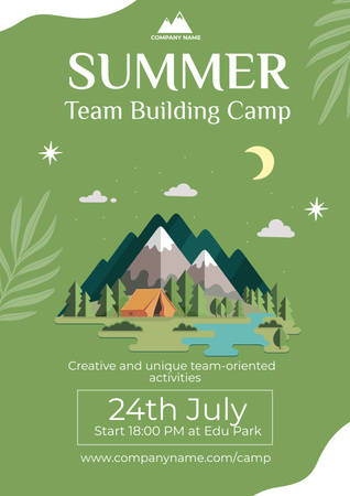 Poster summer team building camp  Poster Design Template