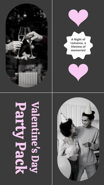 Designvorlage Valentine's Day Parties Arrangement für Instagram Story