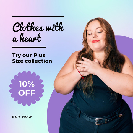 Modèle de visuel Offre de solde sur la collection de vêtements grande taille - Animated Post