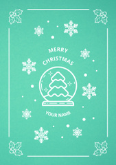 Christmas Greeting with Tree Outline