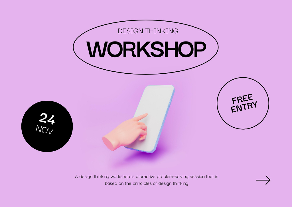 Exciting Design Brainstorming Workshop Promotion Flyer A6 Horizontal Tasarım Şablonu
