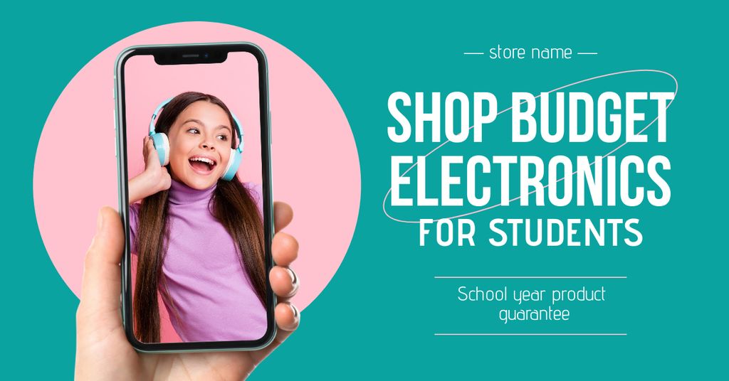 Ontwerpsjabloon van Facebook AD van Back to School Sale Announcement For Electronics
