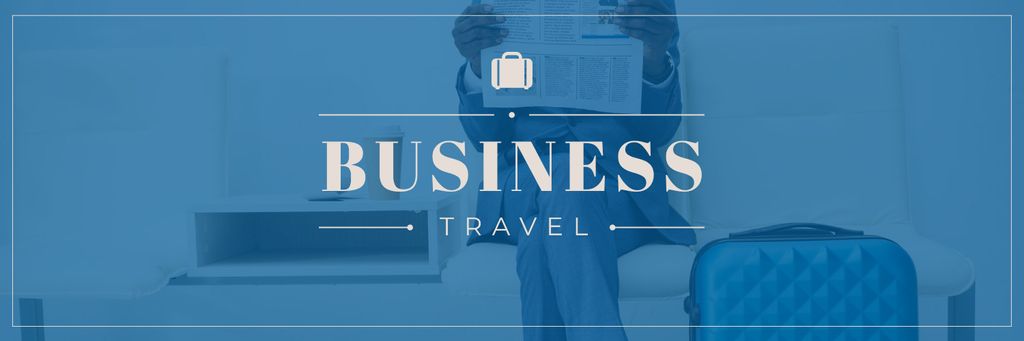 Plantilla de diseño de Businessman with Travelling Suitcase Twitter 