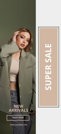 Szablon projektu Fashion Collection Ads with Stylish Woman Flyer 3.75x8.25in