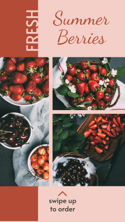 Designvorlage Fresh Summer Berries Ad für Instagram Story