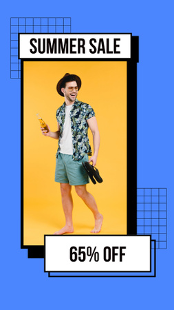 Designvorlage Mann im hellen Sommer-Outfit für Instagram Story