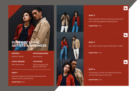 Attractive Couple in Stylish Clothes Storyboard Design Template