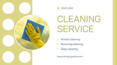 Various Cleaning Service Offer In Green Full HD video Design Template