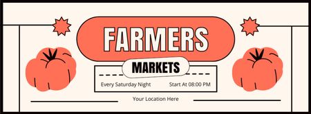 Ontwerpsjabloon van Facebook cover van Boerenmarktadvertentie met pompoenen