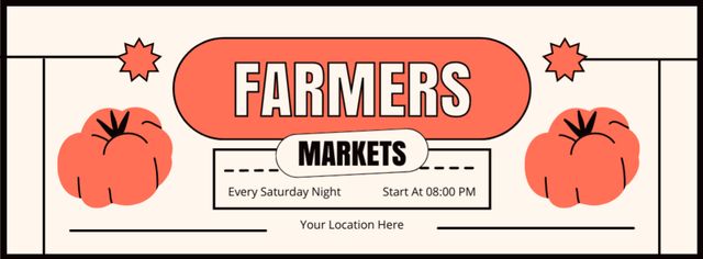 Ontwerpsjabloon van Facebook cover van Farmers Market Ad with Pumpkins