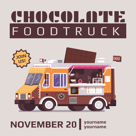 Street Food Ad with Chocolate Instagram Design Template