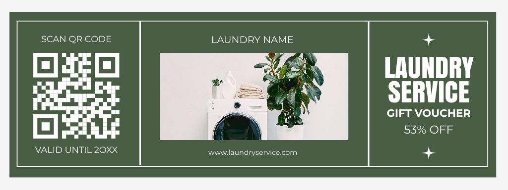 Ontwerpsjabloon van Coupon van Discount Voucher for Laundry Services