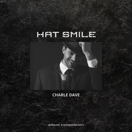 Handsome Smiling Man in Hat Album Cover Design Template