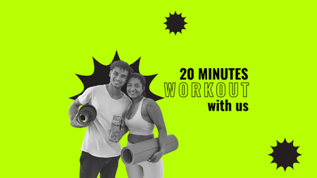 Short Workout Ad with Sporty Couple Youtube Design Template