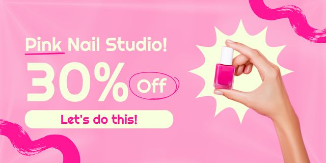 Discounts in Nail Studio Twitter Modelo de Design