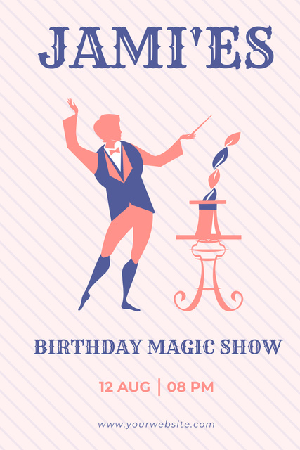Announcement of Birthday Magic Party Pinterestデザインテンプレート