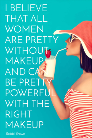 Plantilla de diseño de Citation about women without makeup Pinterest 